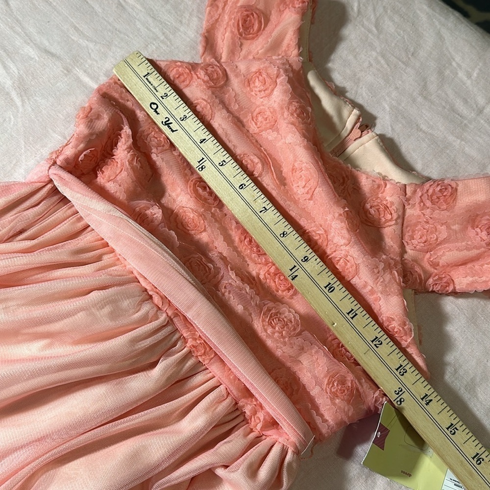 Cherokee Girls Tulle tutu floral Dress Size Medium Peach/Coral NEW - Picture 11 of 15